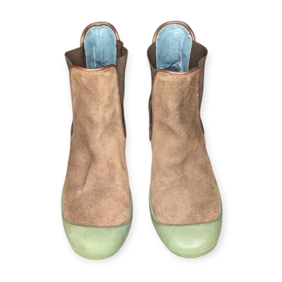 Camper Minie Suede Rubber Ankle Boots Brown Green Women's 7 - Picture 3 of 9